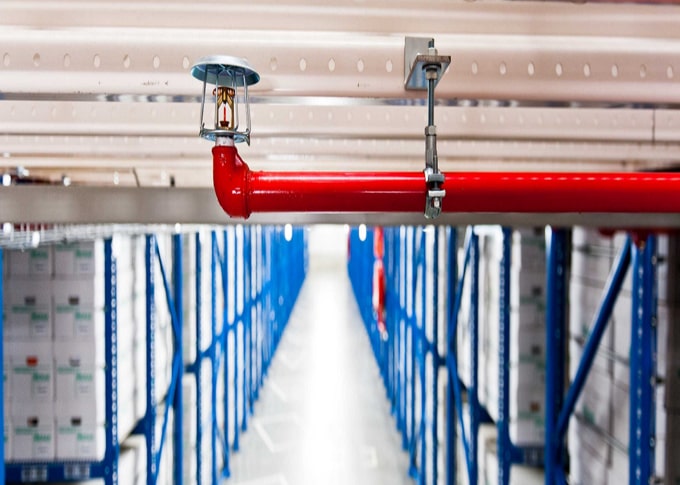 Sprinklers in Merak's storage areas