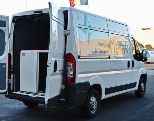 A Merak van with a special built-in cooling system
