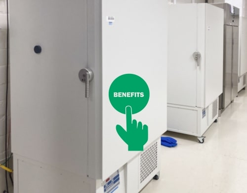 ULT freezers in Merak's climate chamber labeled benefits