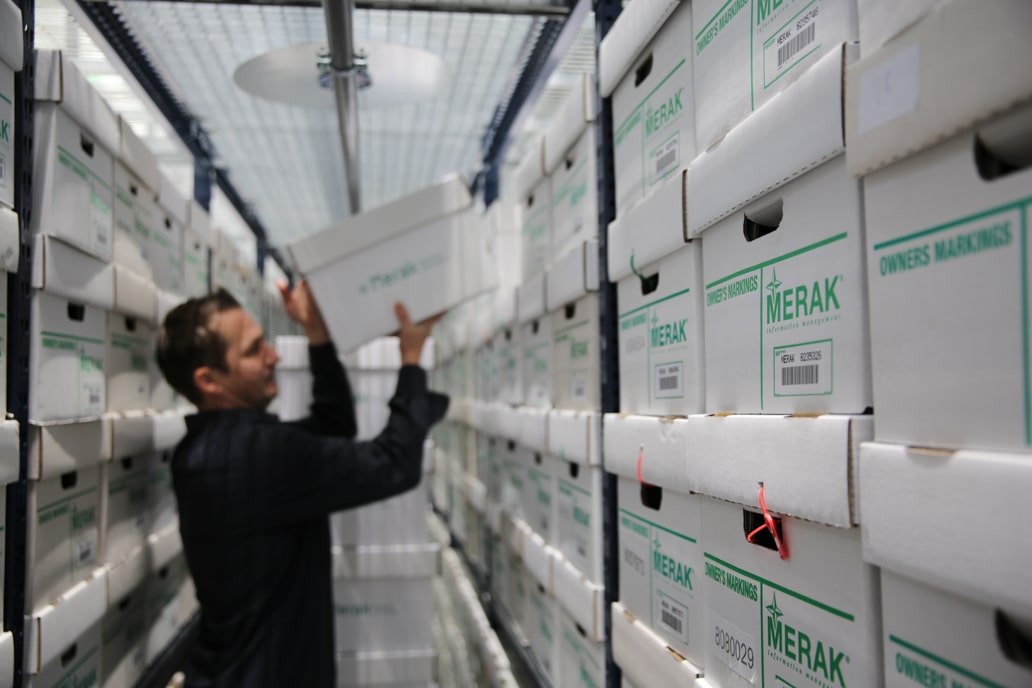 Close-up of employee scanning